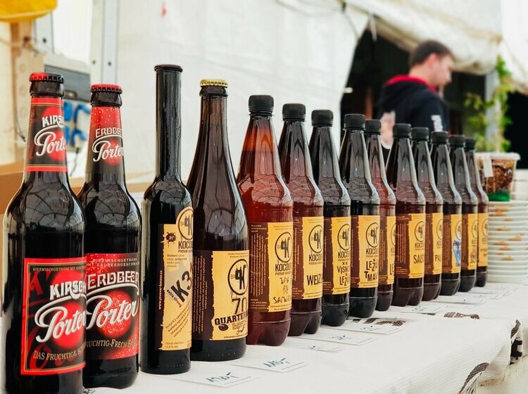 Bottled beers sold by Kocour brewery